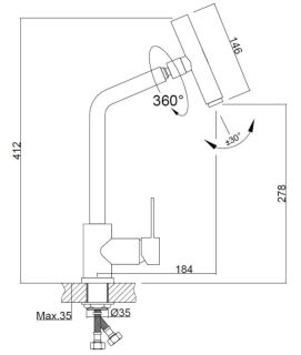 Смеситель для кухни Haiba HB73304-1 сталь